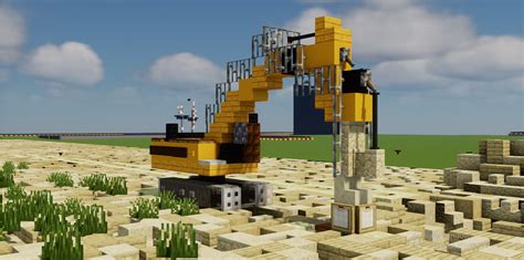 mini miner excavator|excavator miner in minecraft setting.